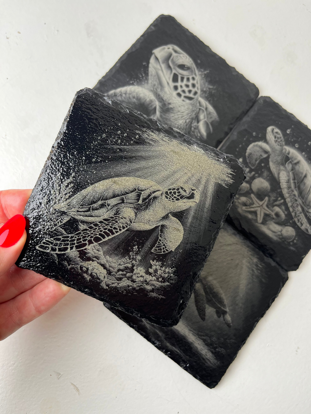 Mixed Honu Sea Turtle Coaster Set - Set of 4