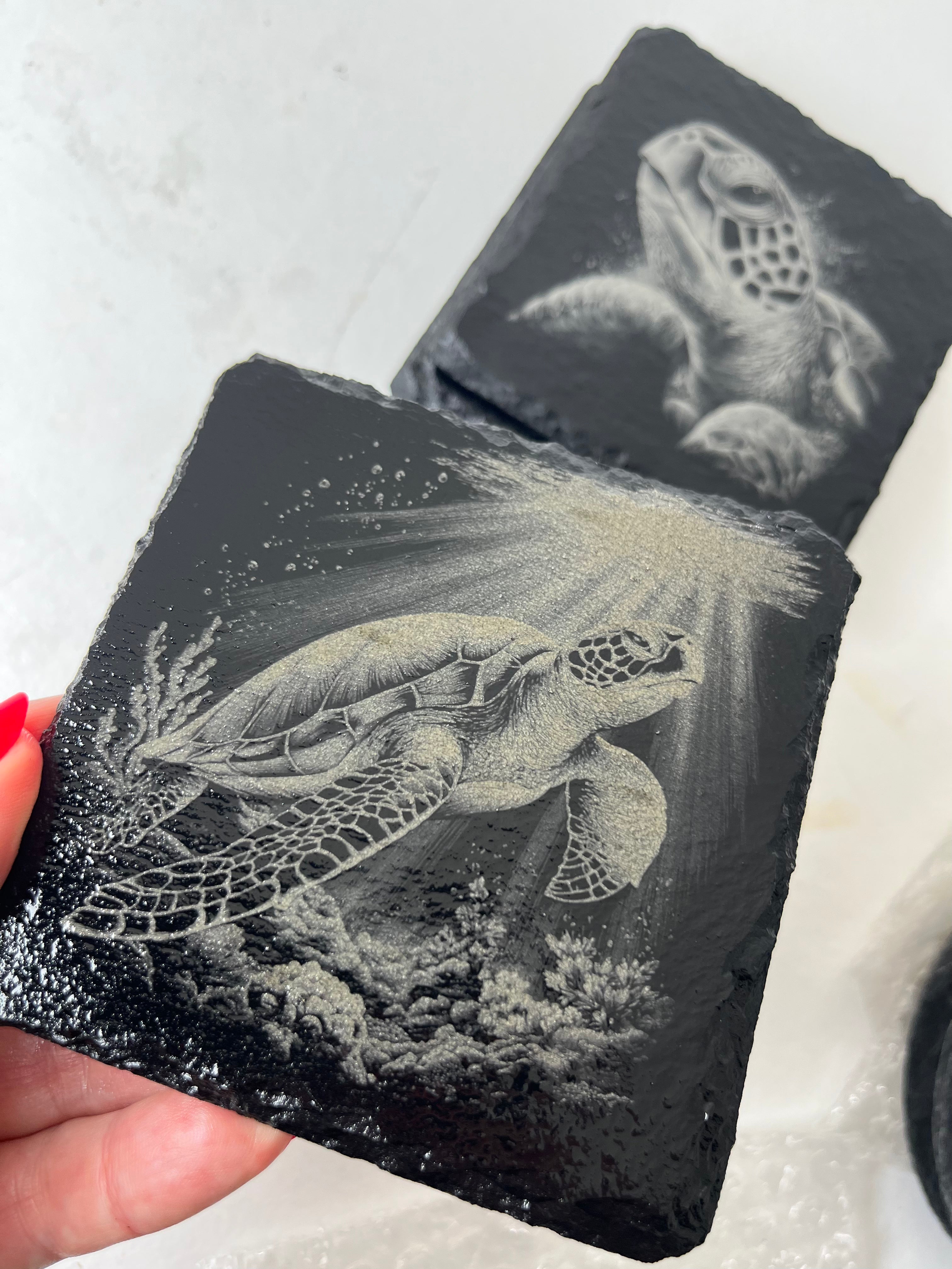 Mixed Honu Sea Turtle Coaster Set - Set of 4