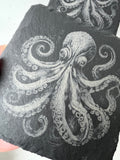 Octopus Raw Edge Slate Coaster Set - Set of 2