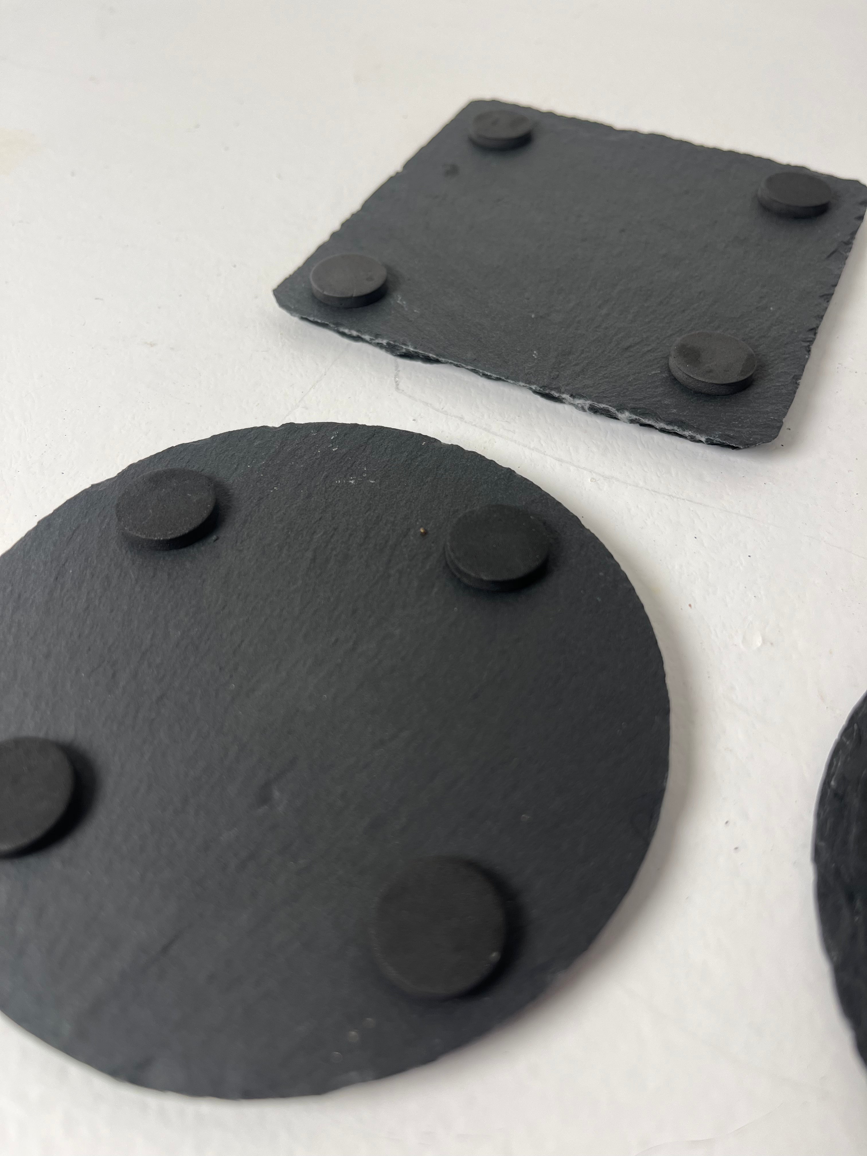 Bee Raw Edge Slate Coaster - Set of 3