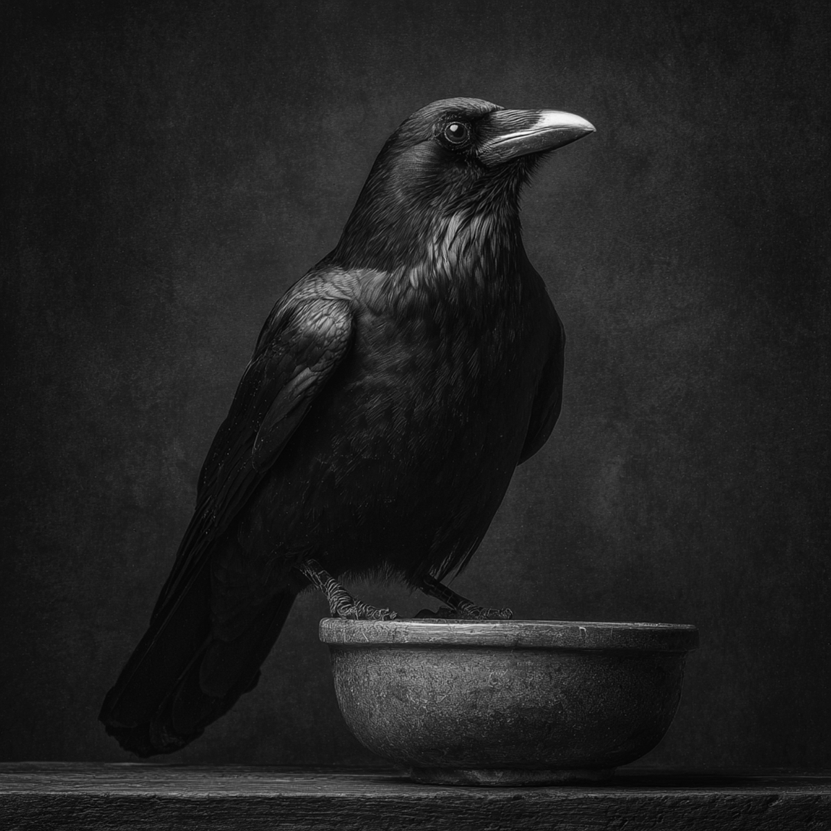Crow Raven Raw Edge Slate Coaster Set - set of 2
