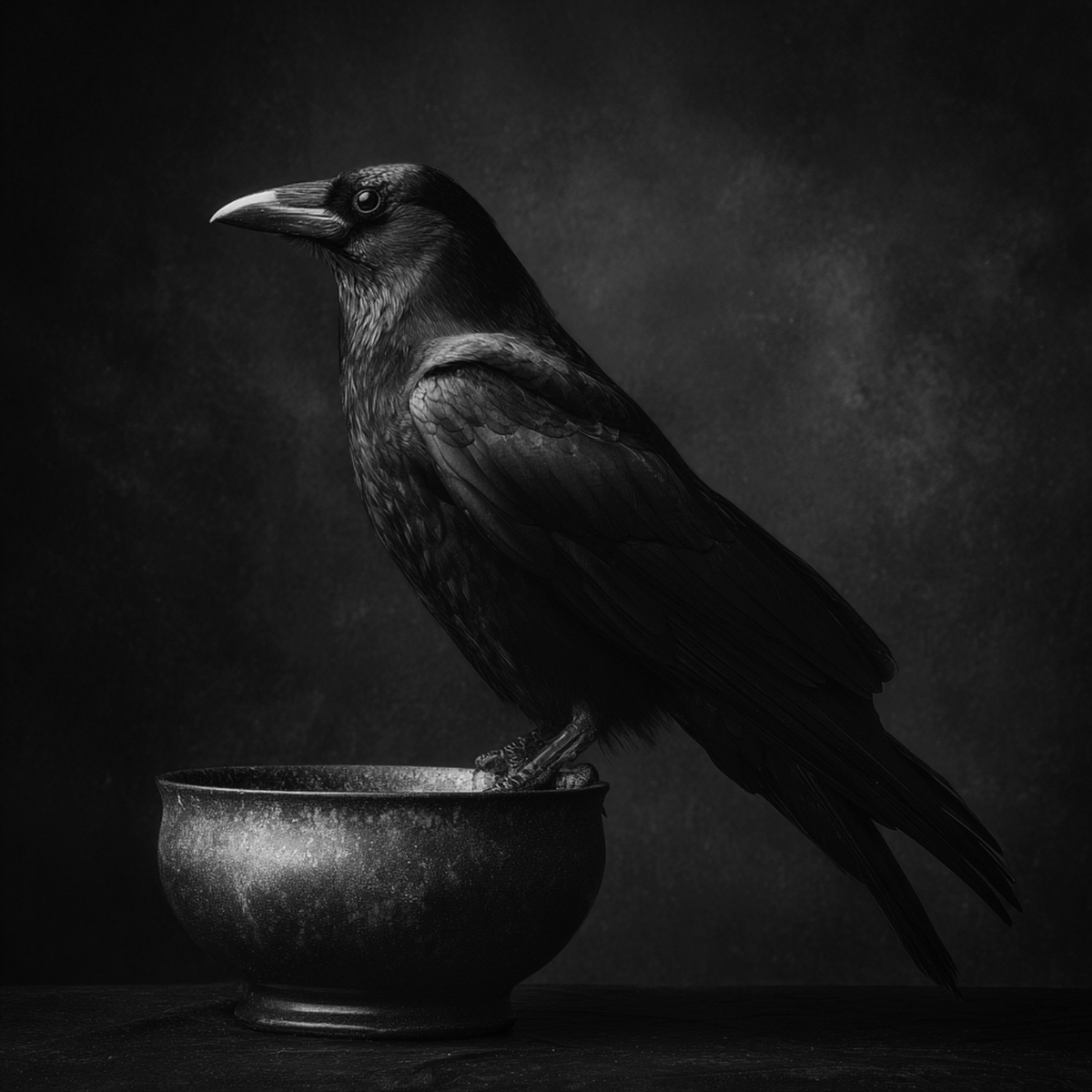 Crow Raven Raw Edge Slate Coaster Set - set of 2
