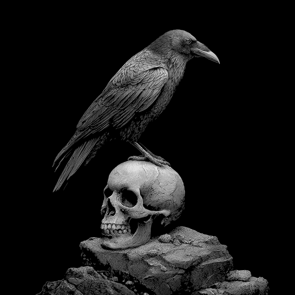 Crow Raven Raw Edge Slate Coaster Set - set of 2