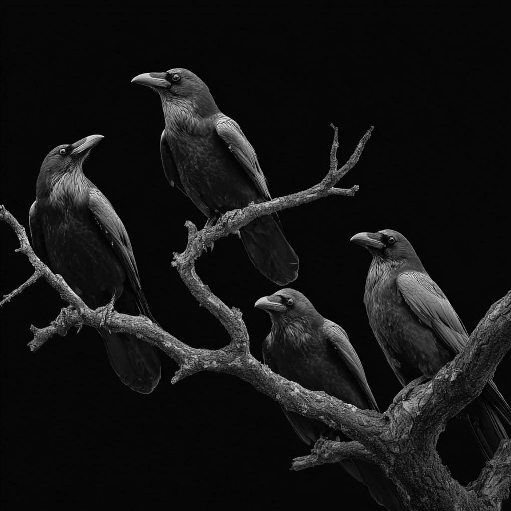 Crow Raven Raw Edge Slate Coaster Set - set of 2