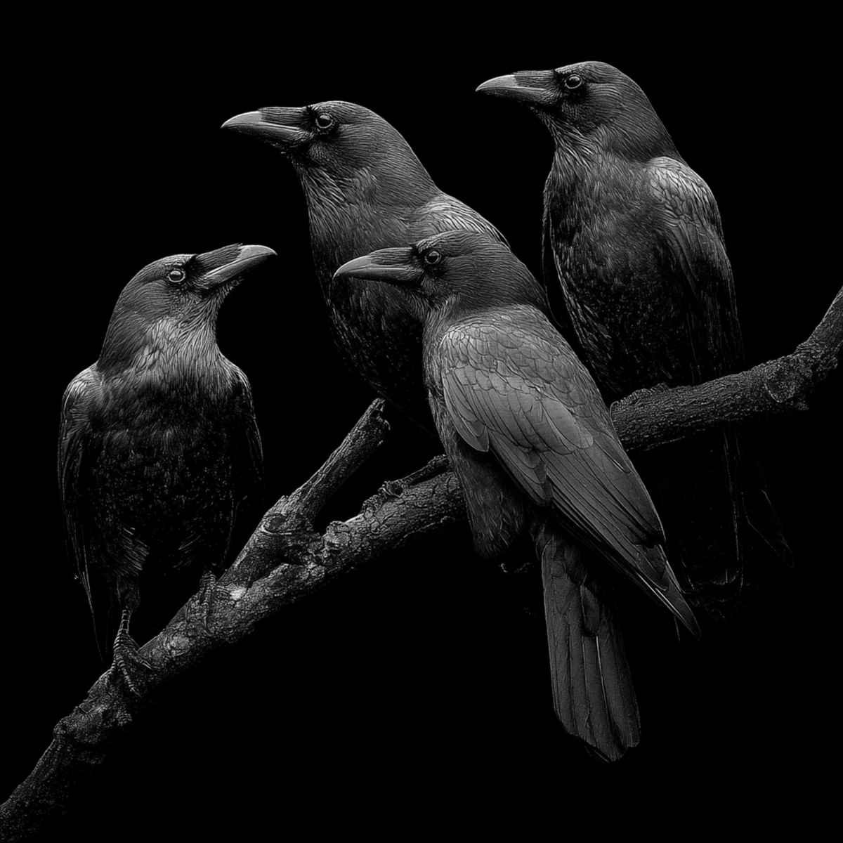 Crow Raven Raw Edge Slate Coaster Set - set of 2