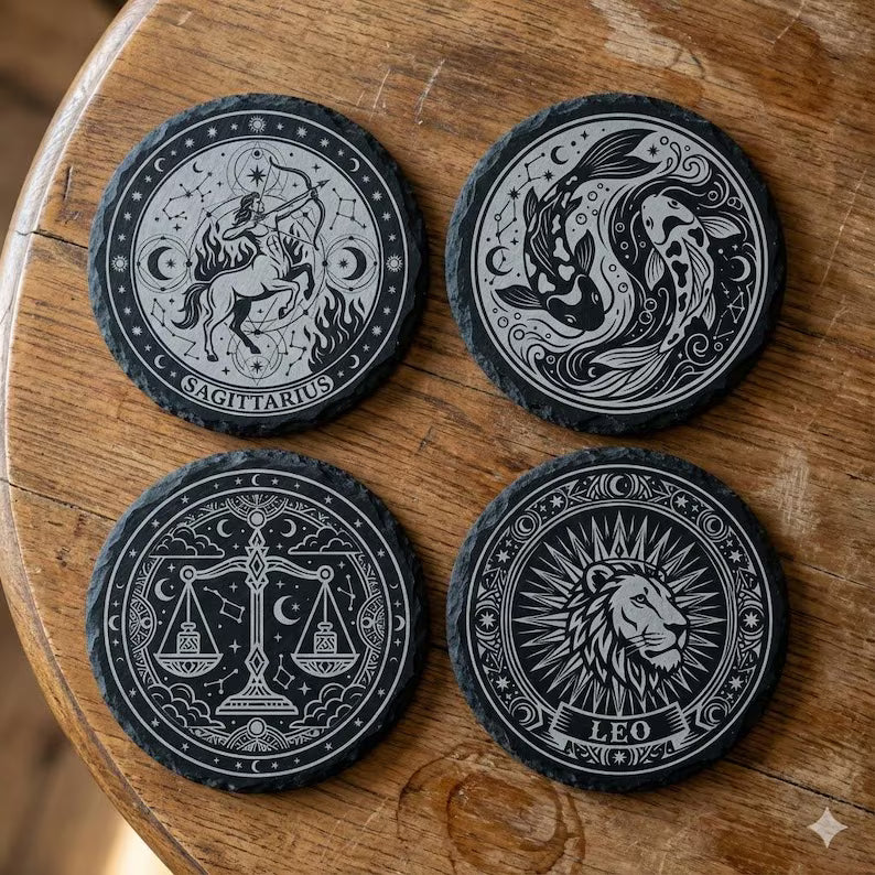 Custom Zodiac Signs - Raw Edge Coaster